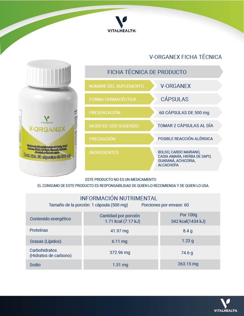 ORGANEX FICHA TECNICA